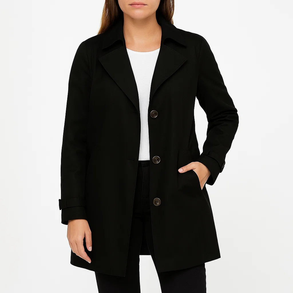 Eleganter Damenmantel mit Knöpfen