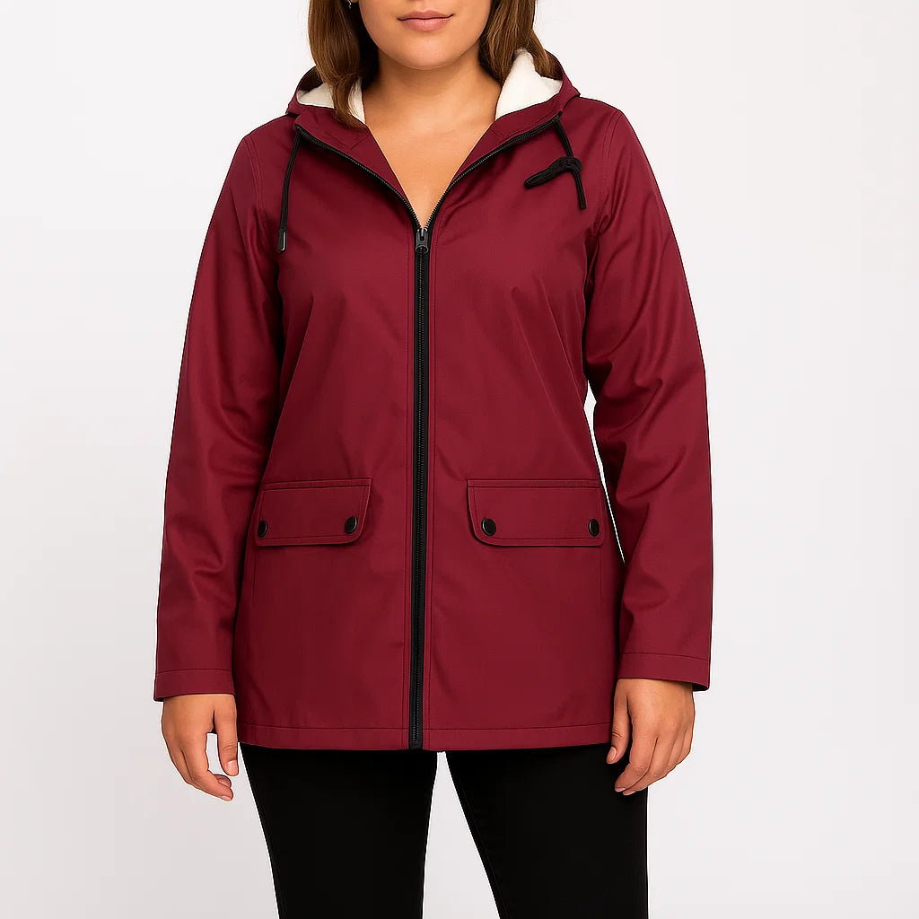Wasserdichte Damen-Windjacke mit Kapuze