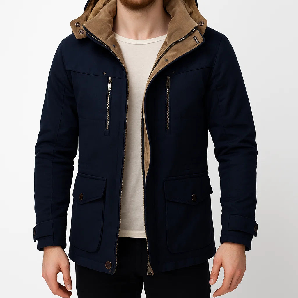 Herren-Winterjacke mit Kapuze – Warme Outdoorjacke