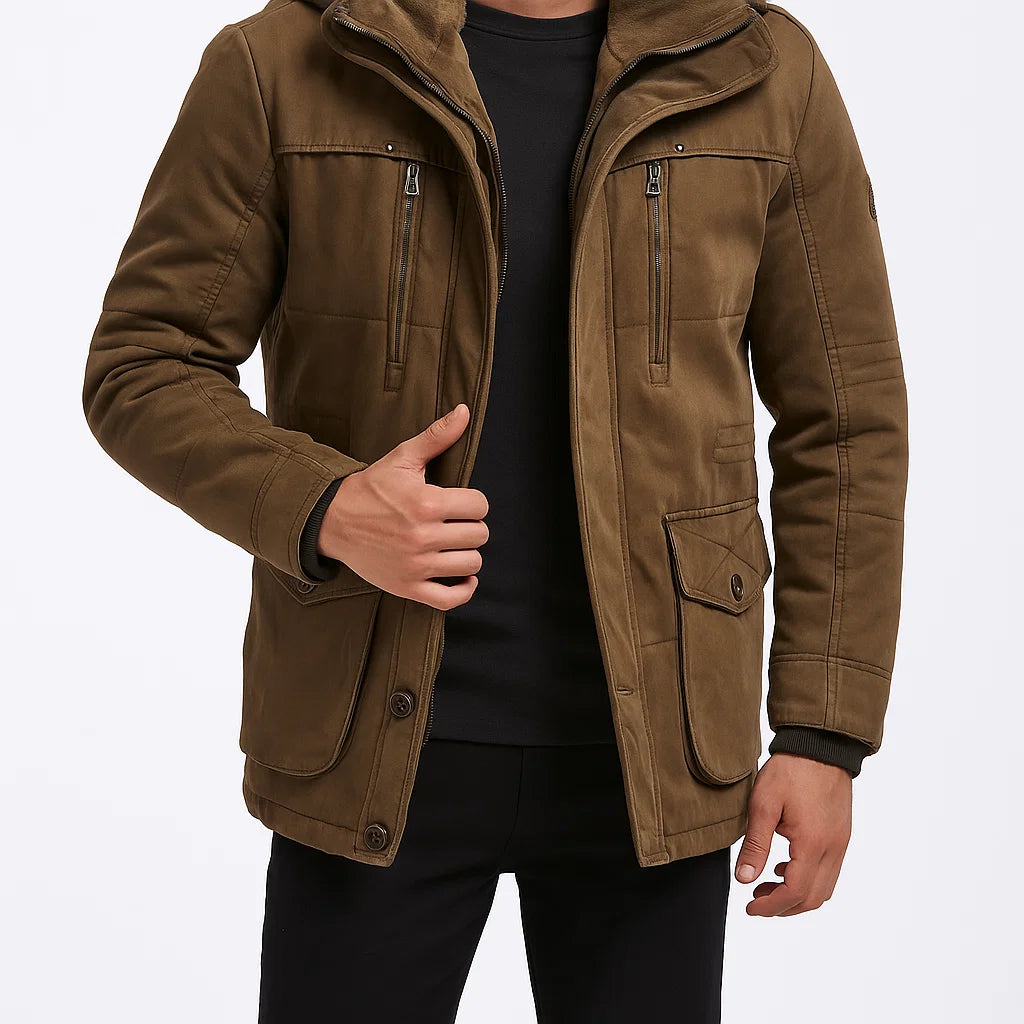 Herren-Winterjacke mit Kapuze – Warme Outdoorjacke