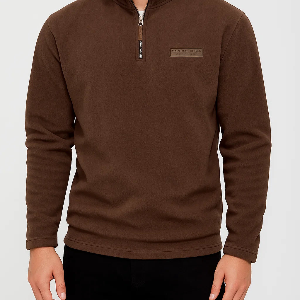 Herren Fleece-Pullover mit Reißverschluss
